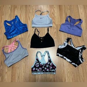 Girls size 7/8 Sports Bra Lot of 7 pieces!!!! Super cute!!!